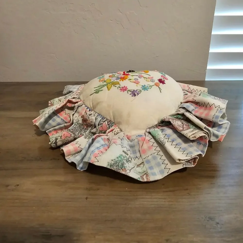Vintage floral needlepoint
